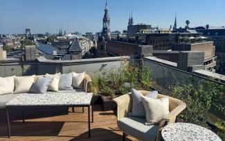 Seating area on a roof terrace